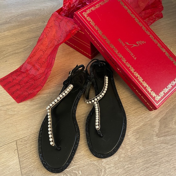 Rene Caovilla flat sanders with peals - Picture 1 of 3